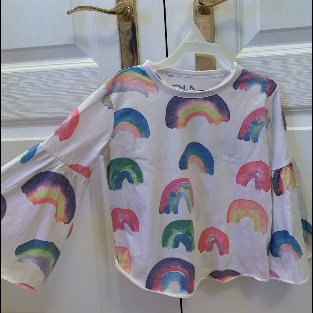 Chaser rainbow light sweatshirt. Sleeves flare out. Size 5. Never worn.